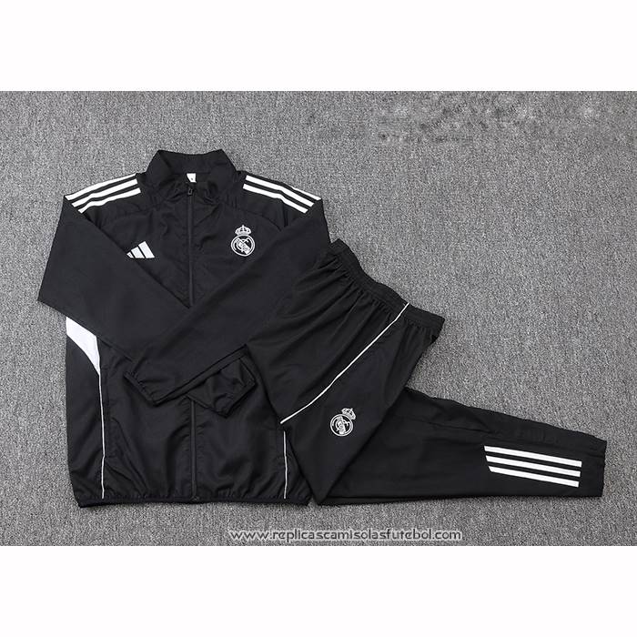 Chandal de Corta-vento do Real Madrid 2025-2026 Preto